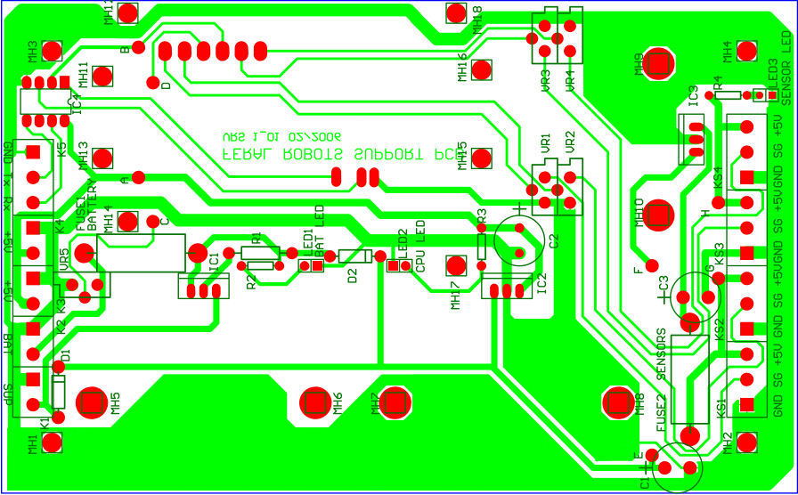 Layout of the support PCB.
